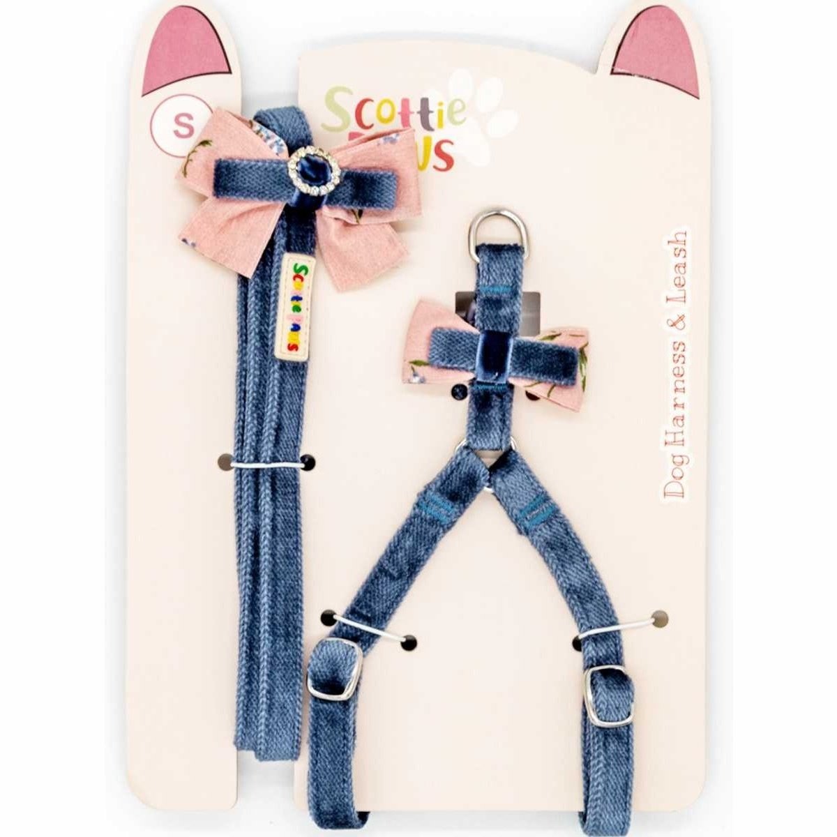 Soft and Gentle Navy Crush Harness and Lead Set